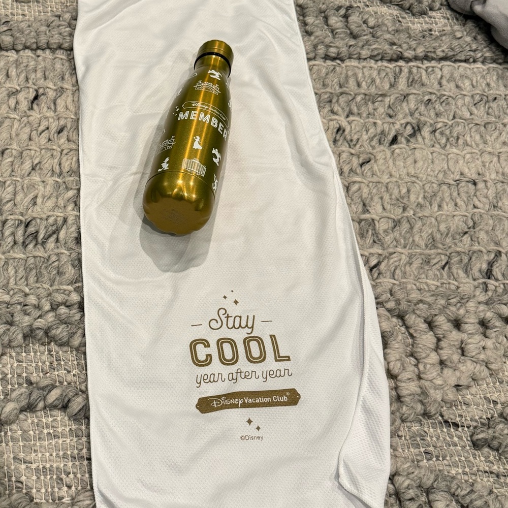 Disney Vacation Club water bottle and cooling towel